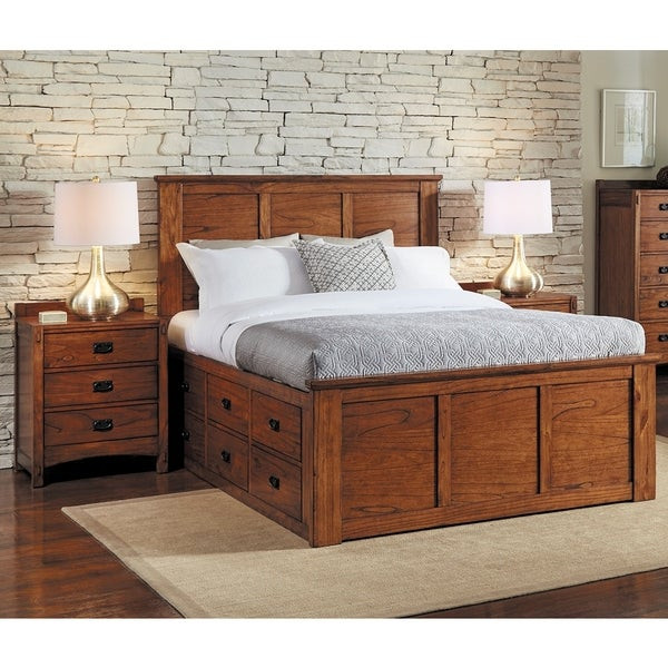 Bedroom Sets With Storage
 Aira 3 piece Solid Wood King Storage Bedroom Set Free