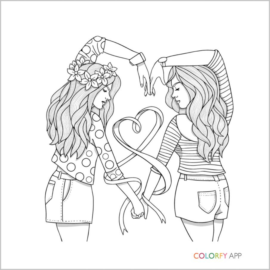 Best Friend Coloring Pages For Girls
 Pin by Sunny D on Color Me please