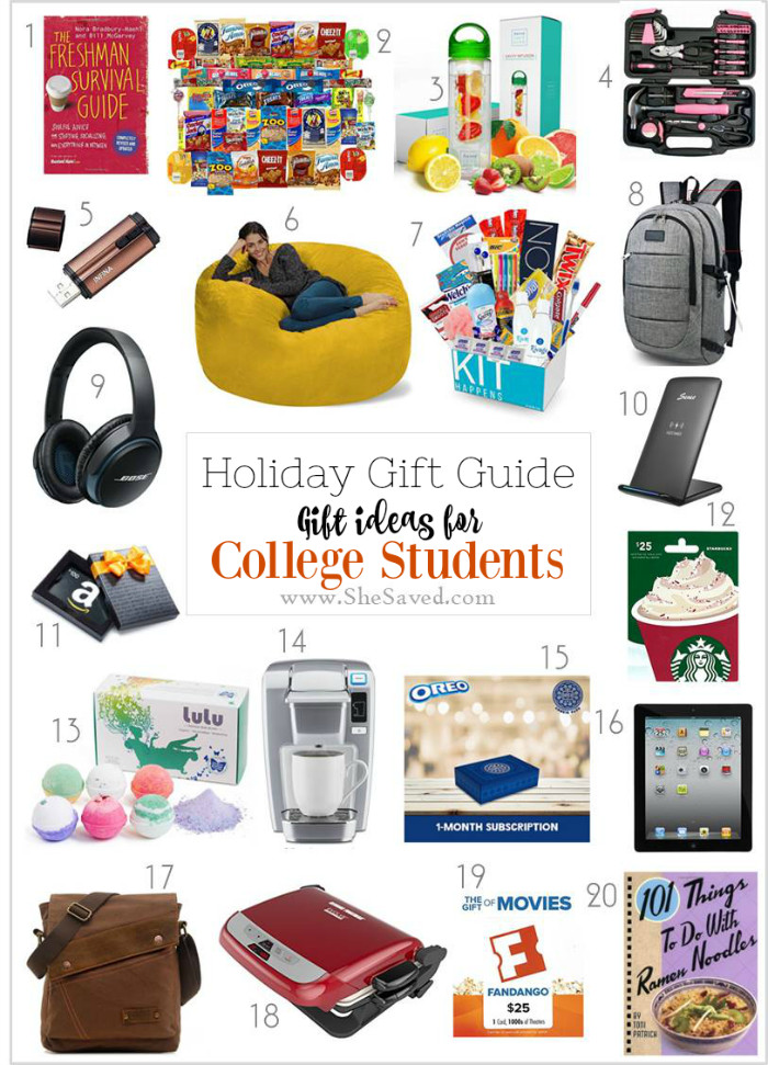 Best Gifts For College Kids
 HOLIDAY GIFT GUIDE Gifts for College Students SheSaved