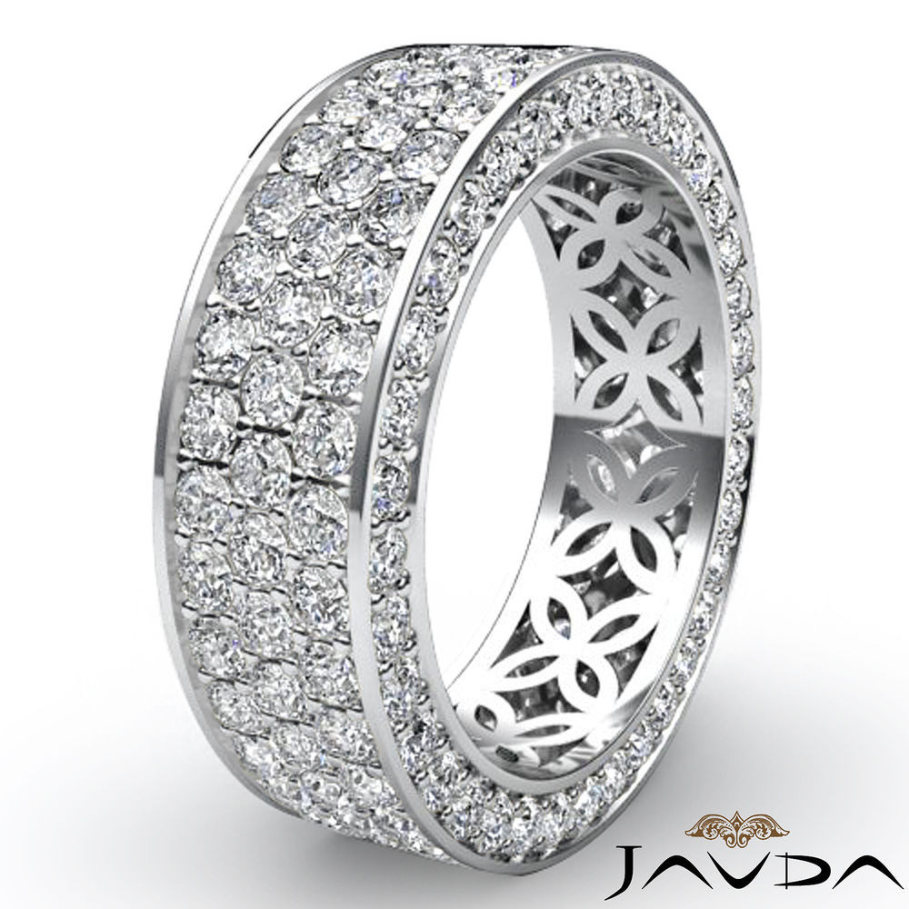 Best Wedding Rings For Women
 3 Row Womens Anniversary Band 18k White Gold Pave Eternity