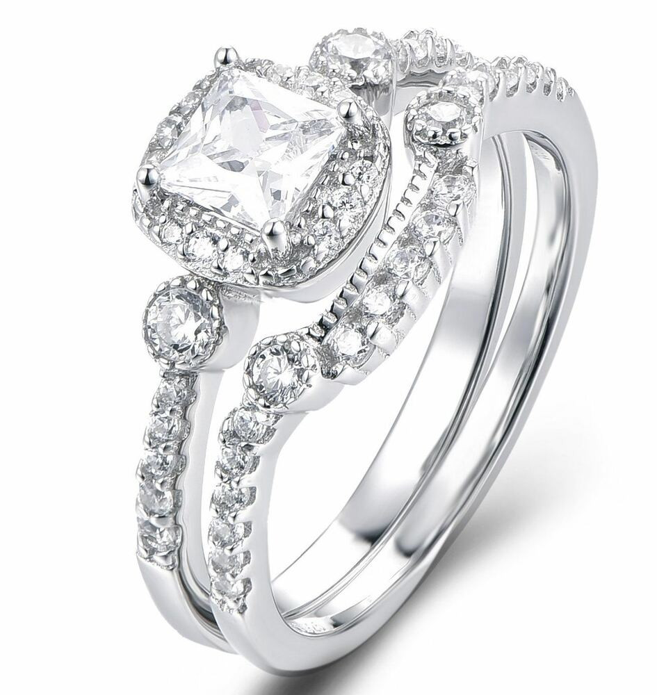 Best Wedding Rings For Women
 925 Sterling Silver Cz Wedding Band Engagement Rings Set