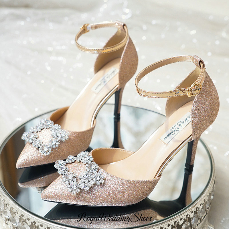 Best Wedding Shoes 2020
 Ankle Strap 2020 New Champagne Sandals with Buckle