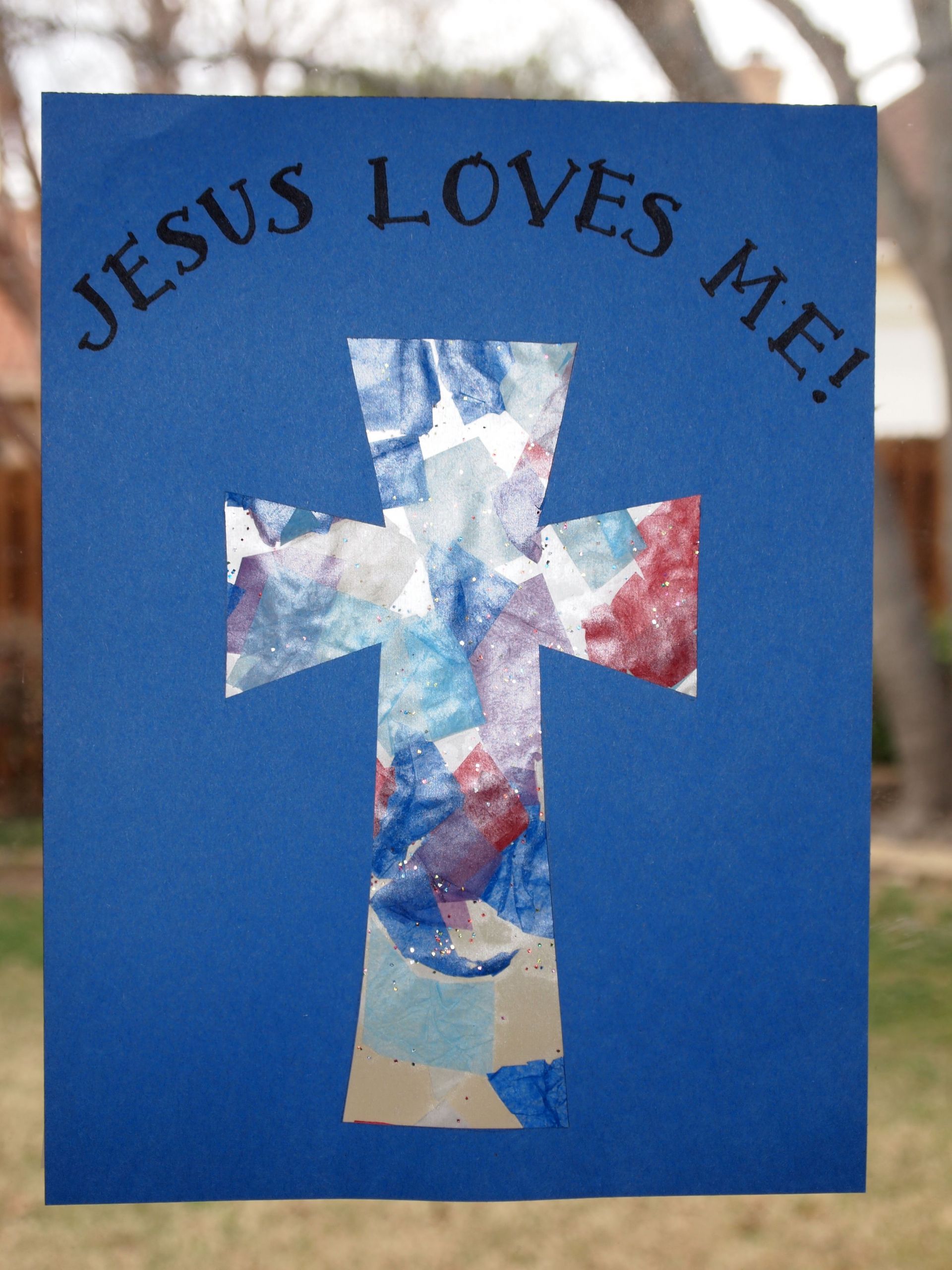Bible Crafts For Toddlers
 "stained glass" resurrection day cross