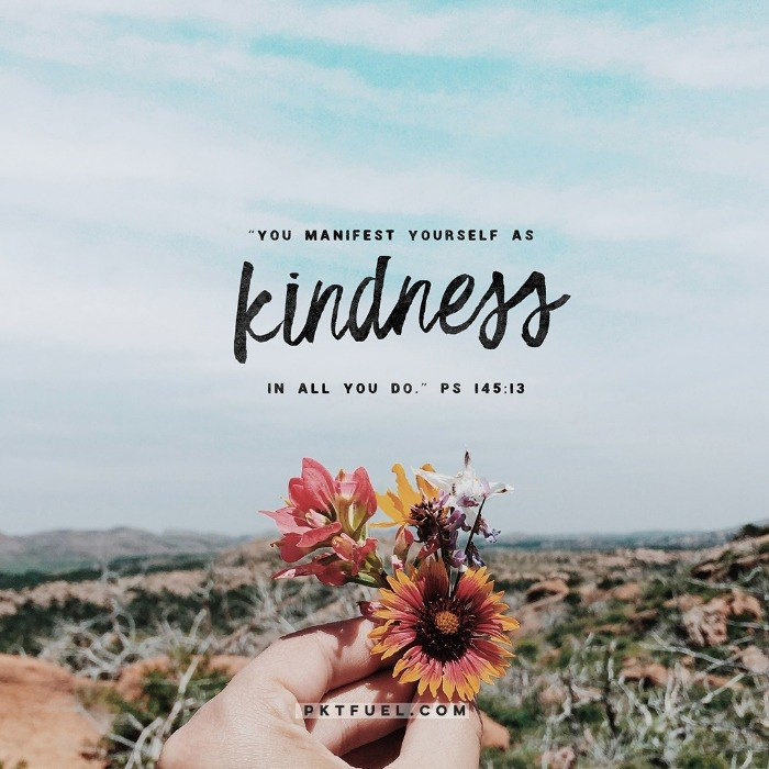 Bible Quotes About Kindness
 You manifest yourself as kindness in all you do PktFuel