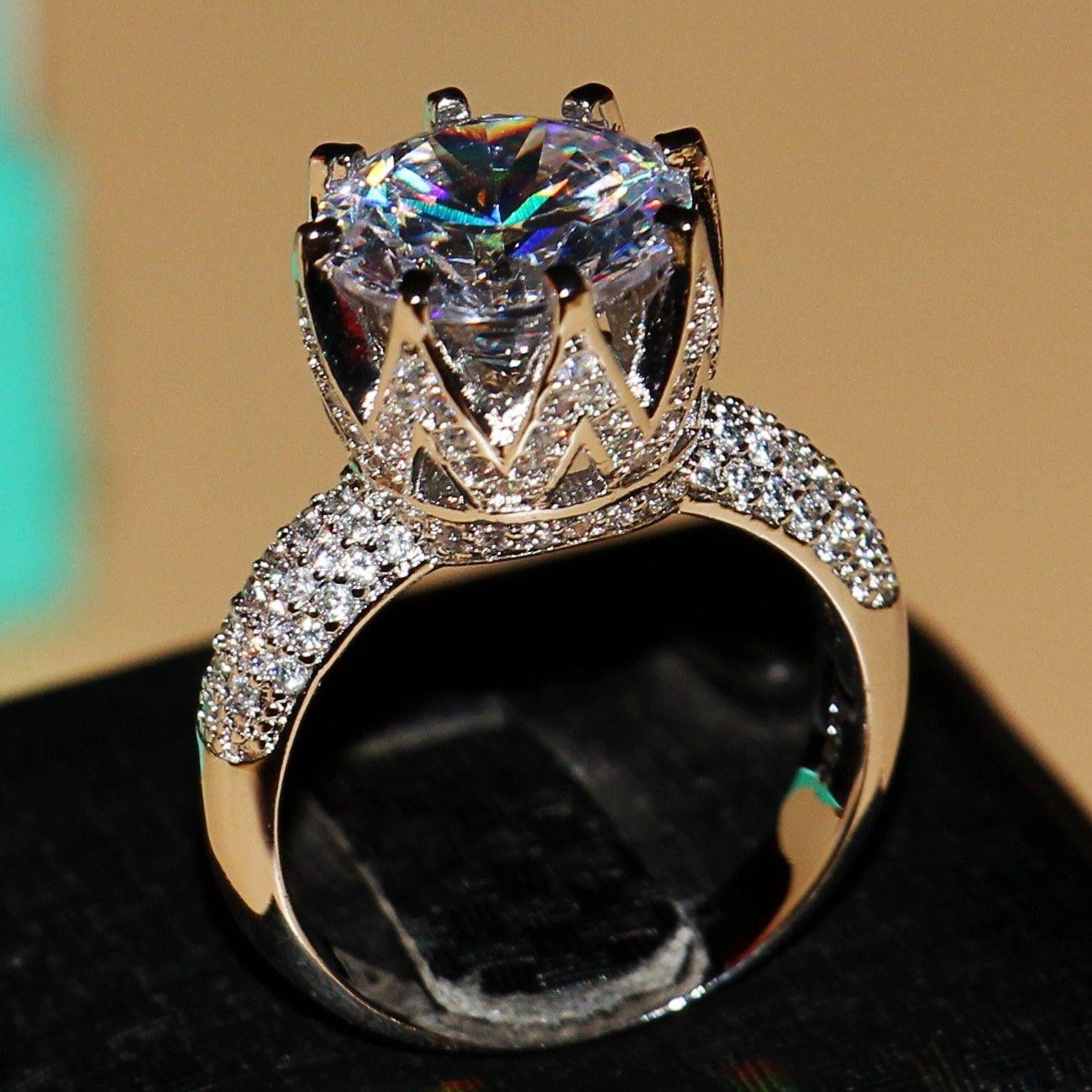 Big Diamond Wedding Rings
 2017 Victoria Wieck 8ct Big Stone Solitaire 925 Sterling