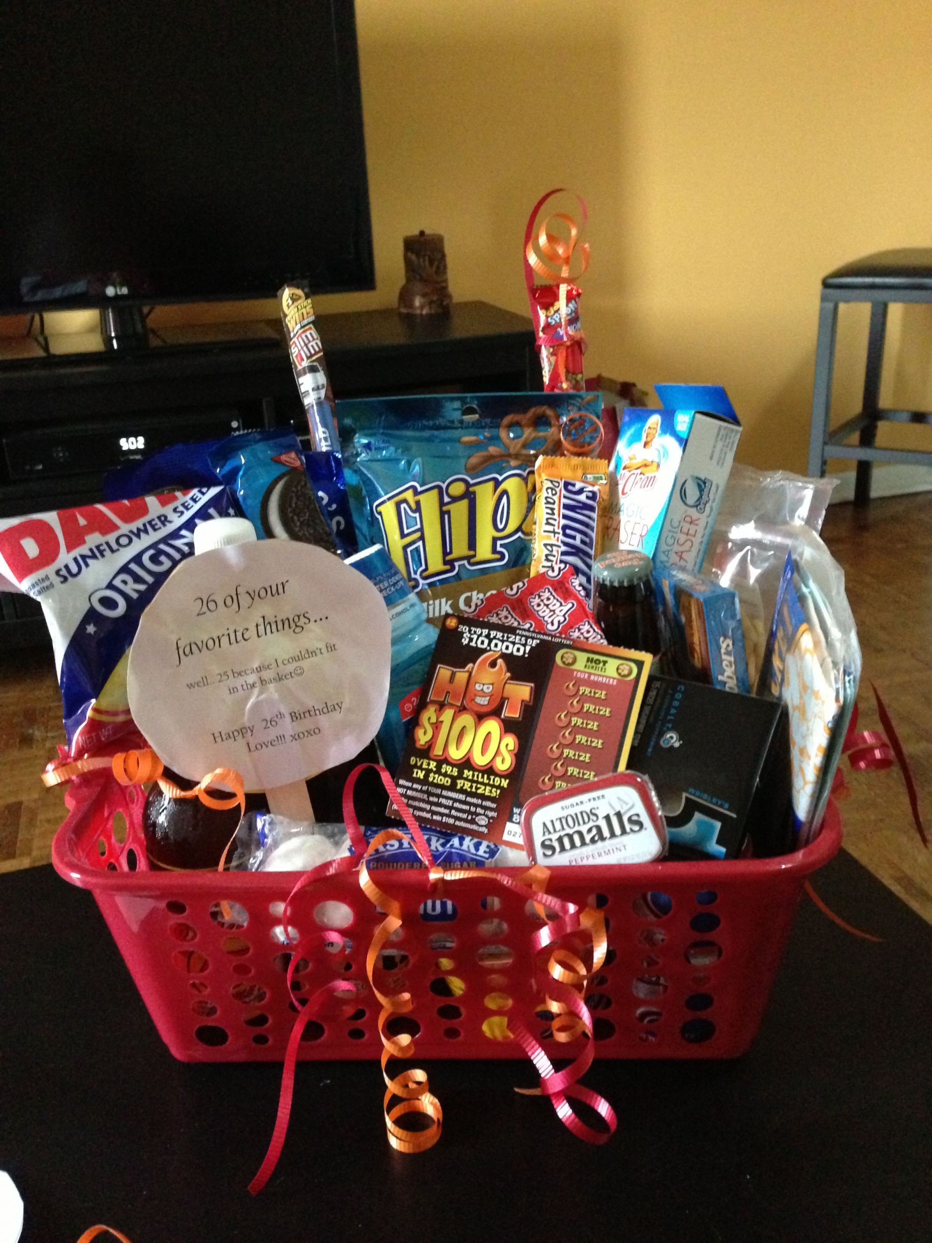 Big Gift Ideas For Boyfriend
 Boyfriend birthday basket 26 of his favorite things for