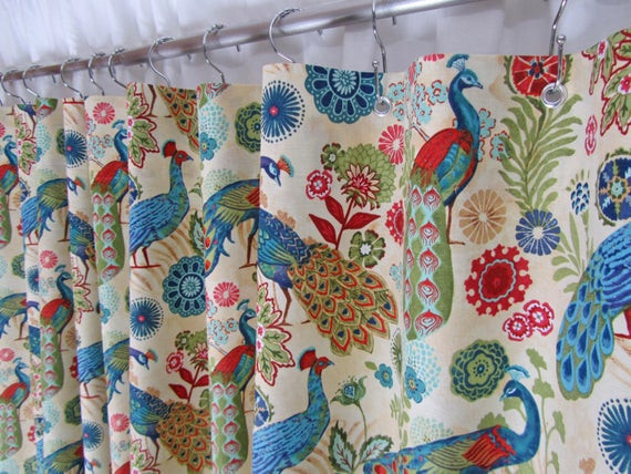 Bird Bathroom Decor
 Peacock Fabric Shower Curtain Bright Bird Bathroom Decor