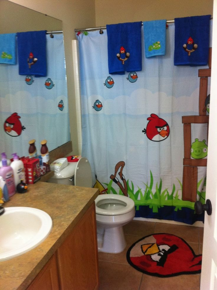 Bird Bathroom Decor
 Angry Birds Bathroom Decor Mason s new bathroom