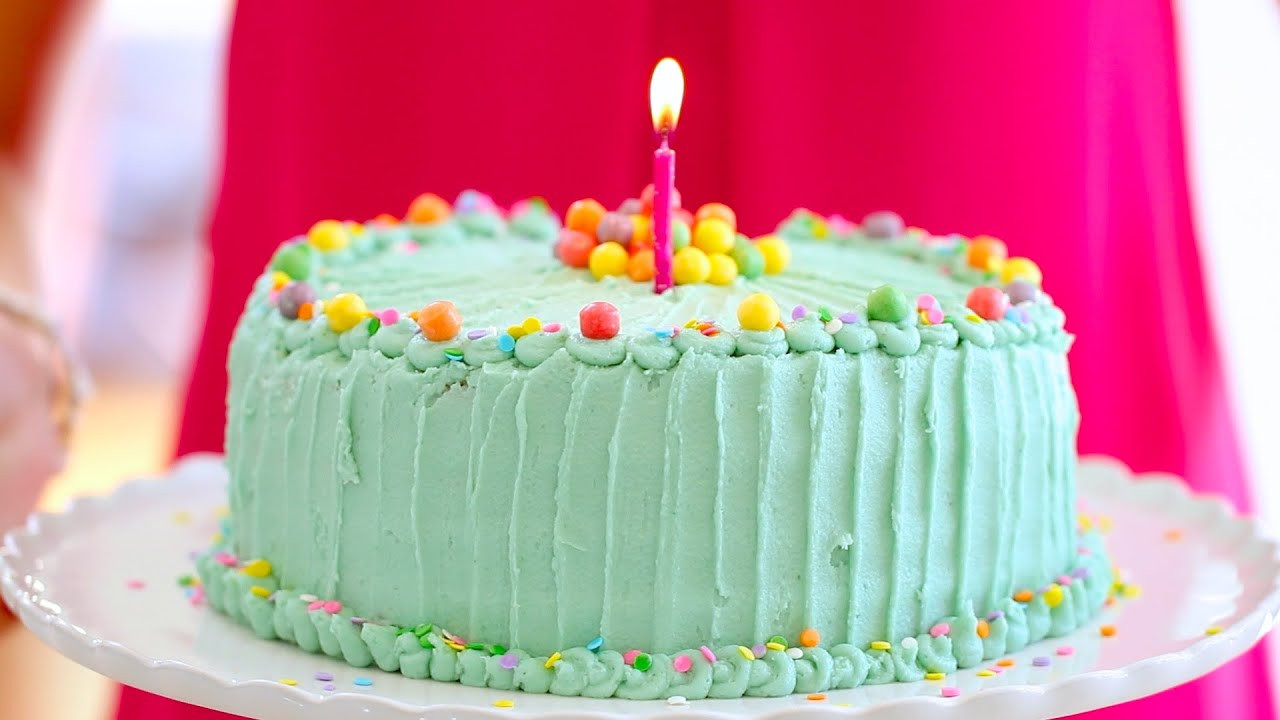 Birthday Cake Icing
 Funfetti BIRTHDAY CAKE with Bubblegum Buttercream Frosting