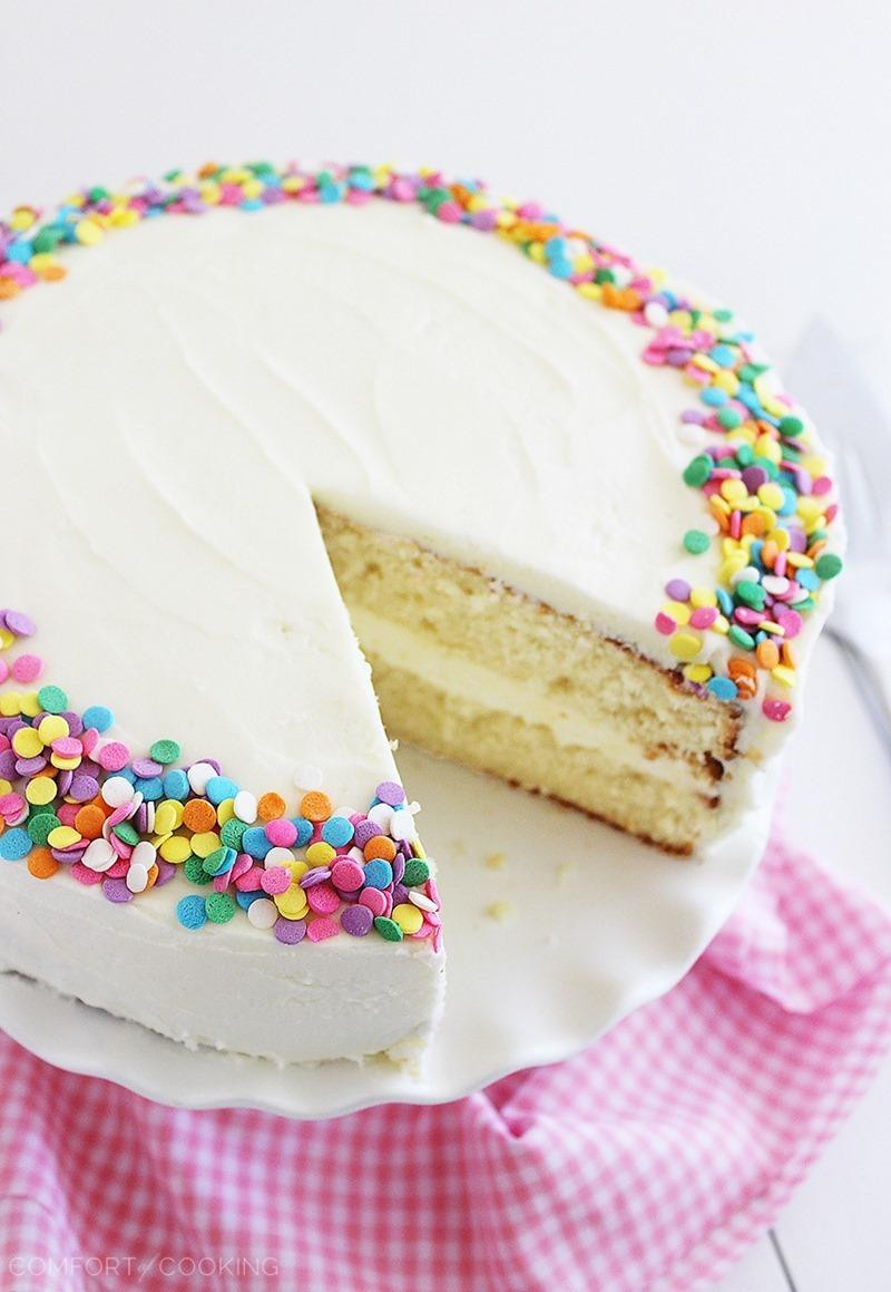 Birthday Cake Icing
 Yellow Birthday Cake with Vanilla Frosting