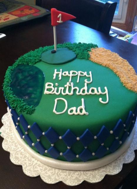 Birthday Cakes For Dad
 Golf theme birthday cake for dad JPG