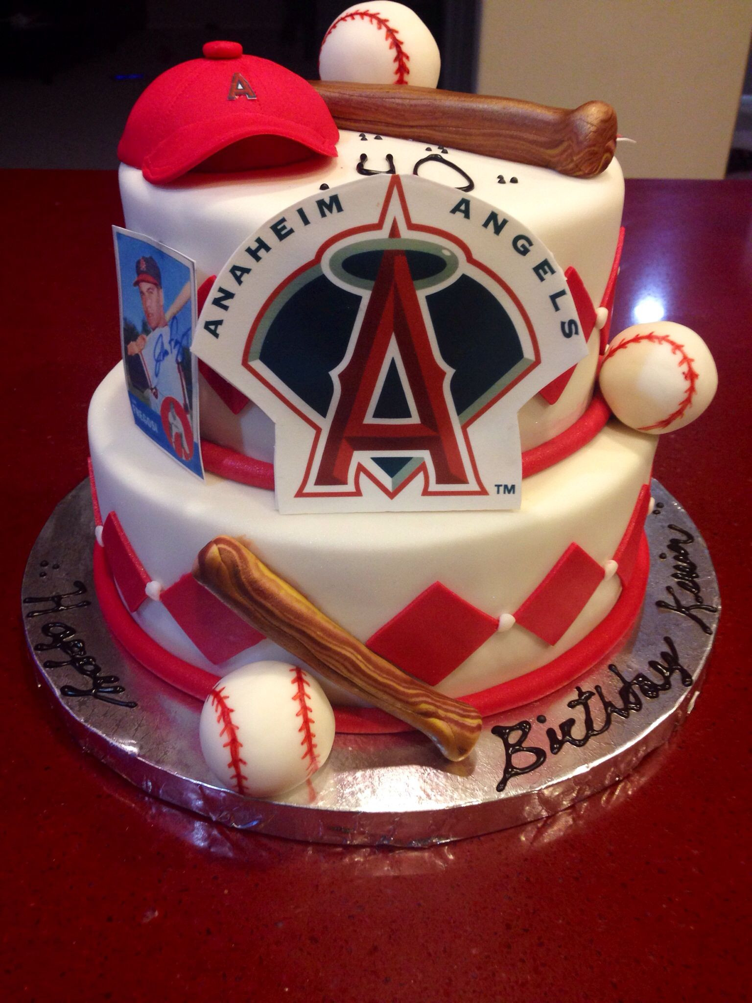 Birthday Cakes Los Angeles
 Anaheim Angels cake happy birthday Kevin