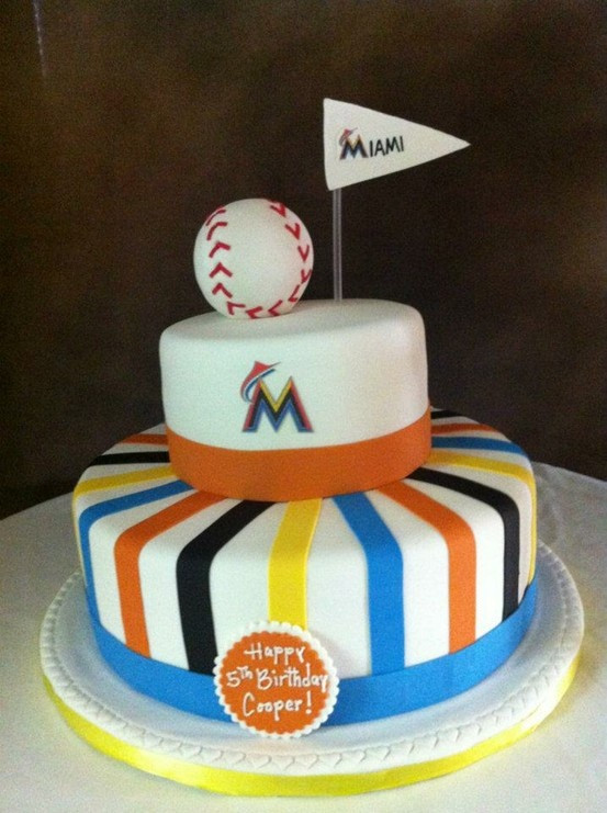 Birthday Cakes Miami
 Miami Marlins Birthday cake Baseball love ♡