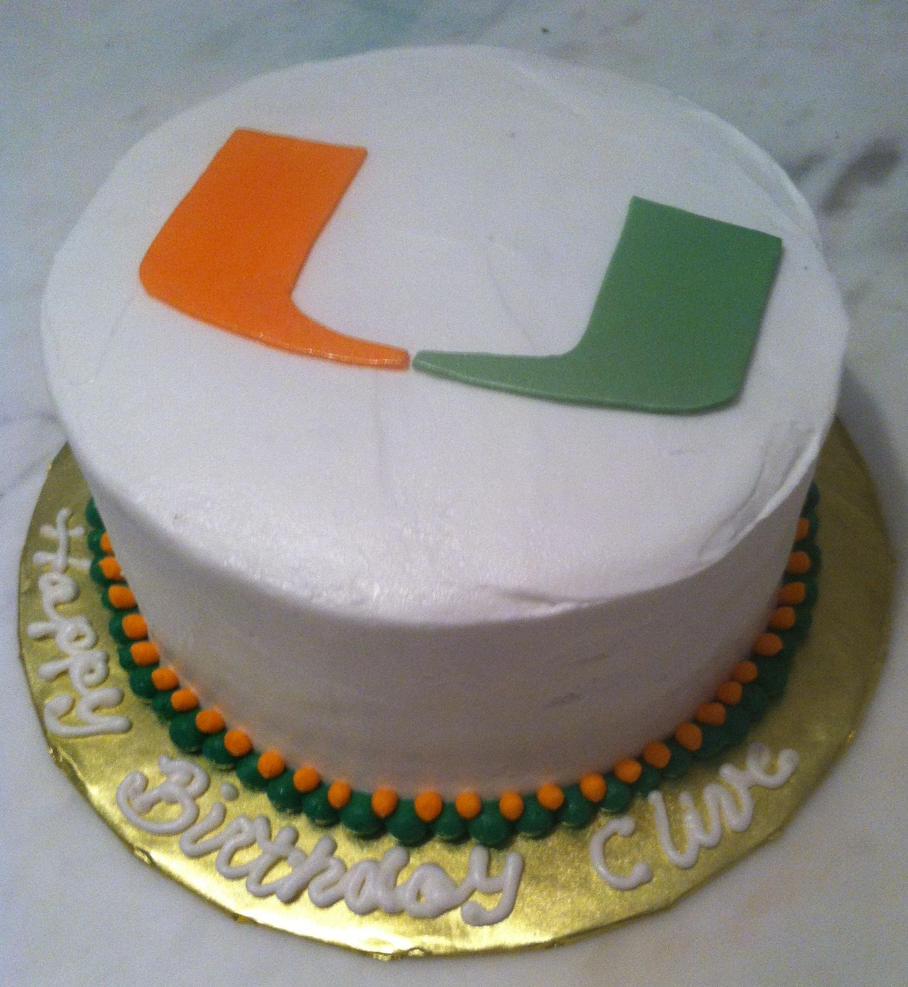 Birthday Cakes Miami
 University of Miami Birthday Cake in 2019