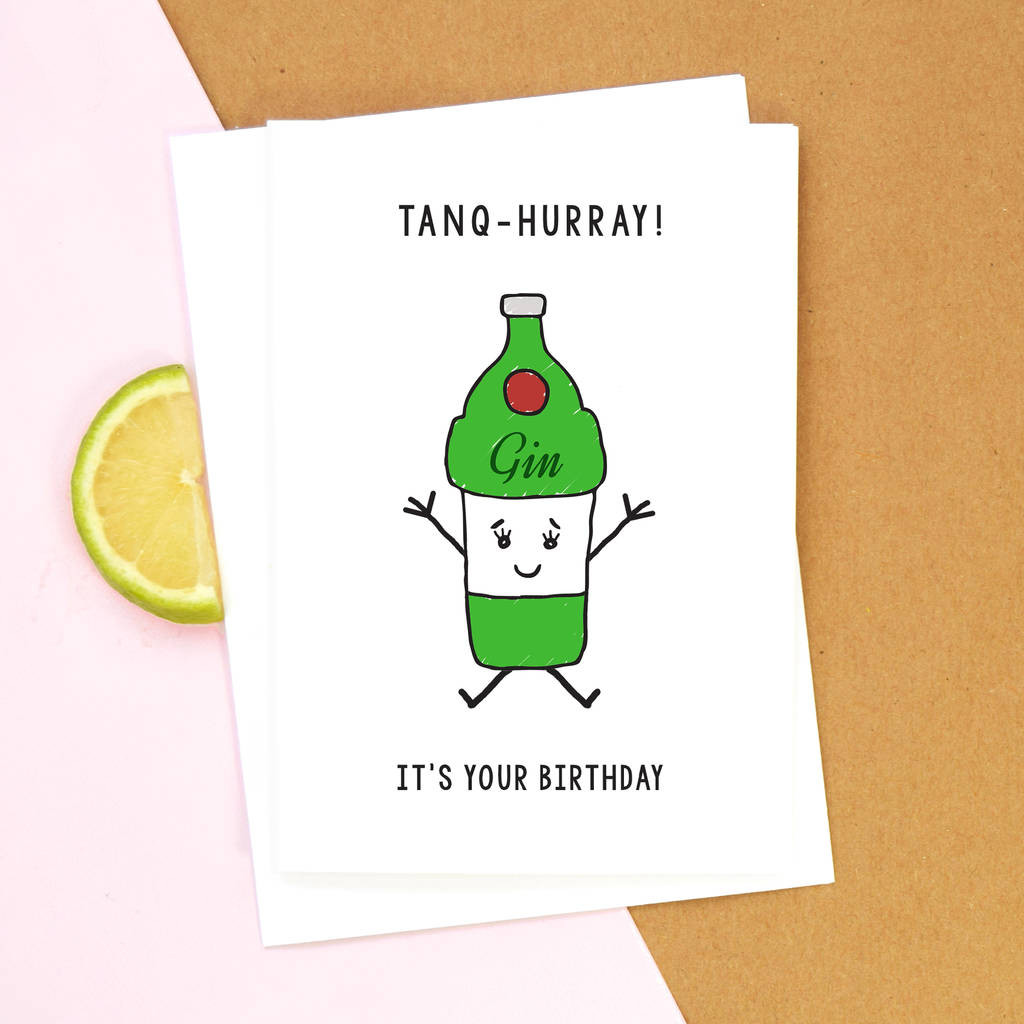 Birthday Card Funny
 funny gin birthday card by of life & lemons