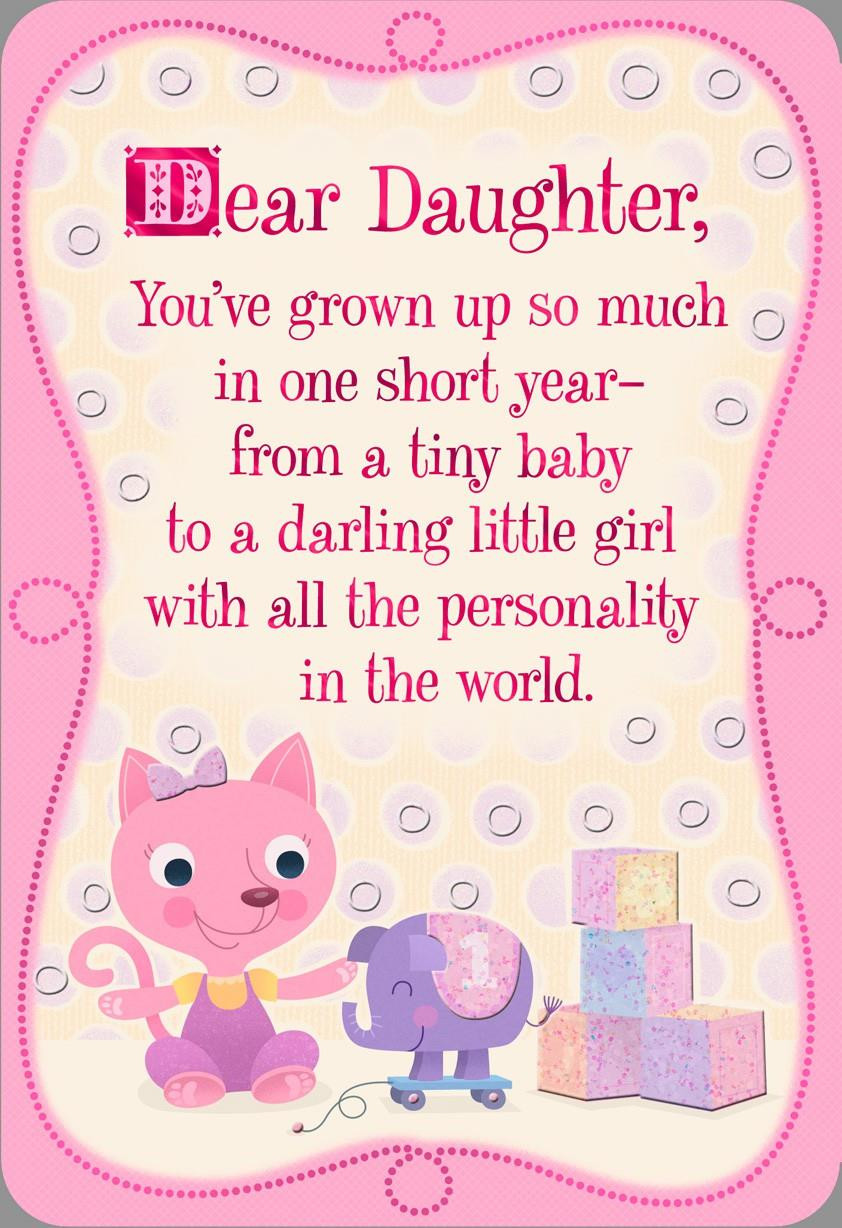 Birthday Cards For Daughters
 Pink Kitten 1st Birthday Card for Daughter Greeting