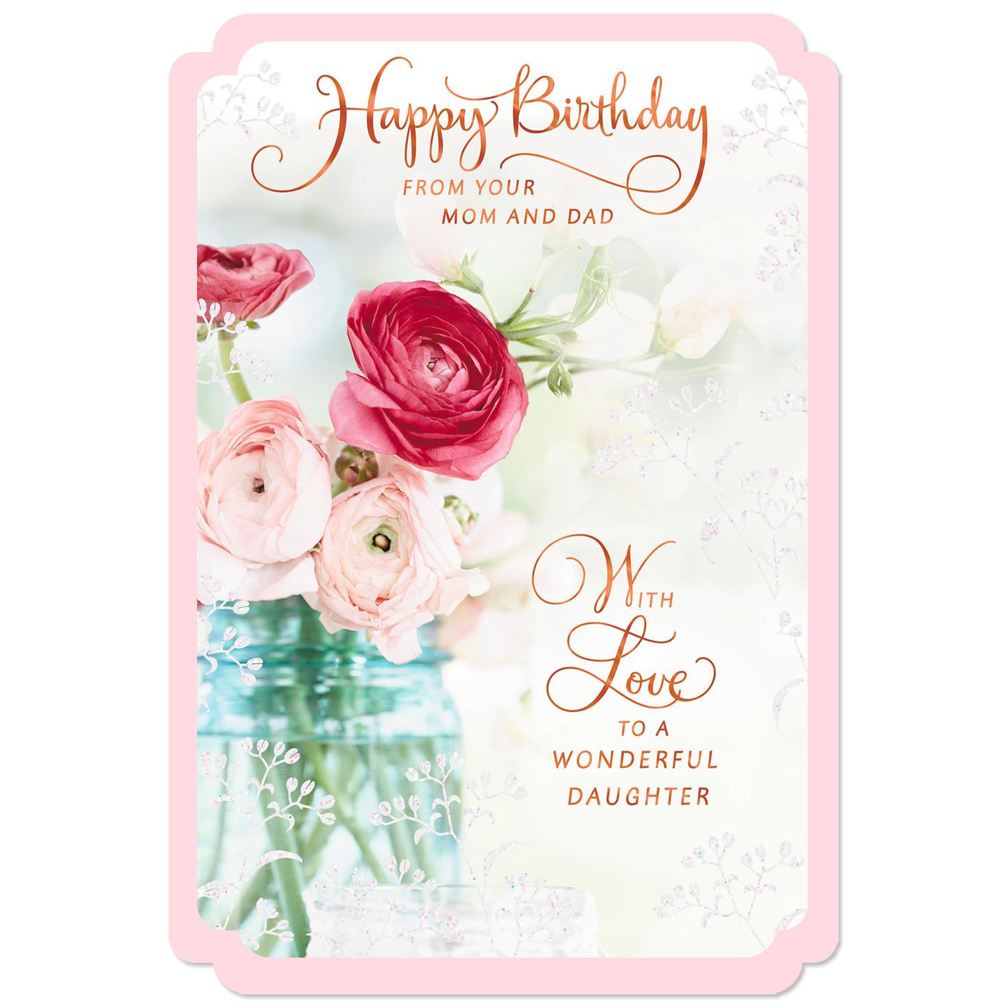 Birthday Cards For Mom From Daughter
 Wishes for a Wonderful Daughter Birthday Card from Mom and