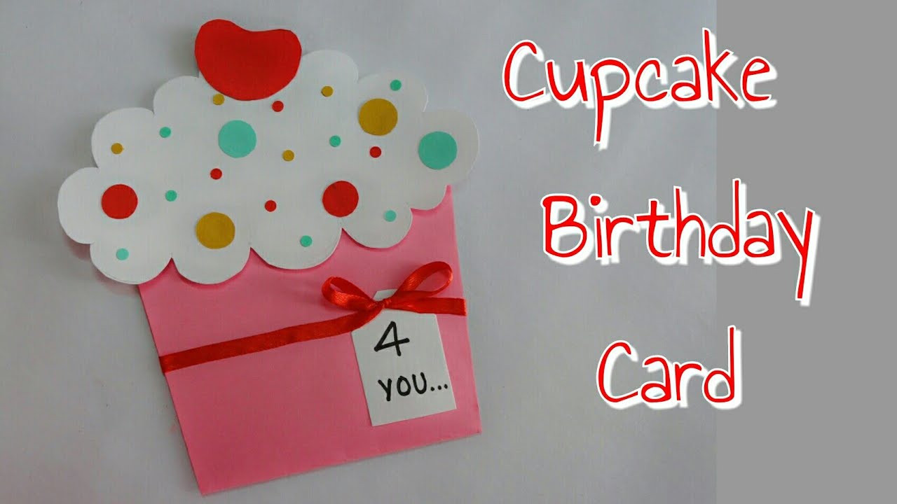 Birthday Cards To Make
 DIY Cupcake Card Cupcake Birthday Card for Kids Simple