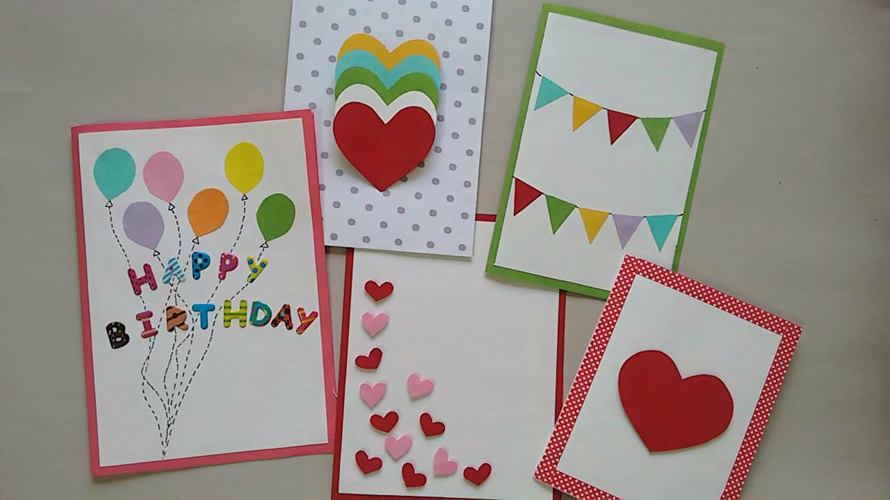 Birthday Cards To Make
 5 Cute & Easy Greeting cards