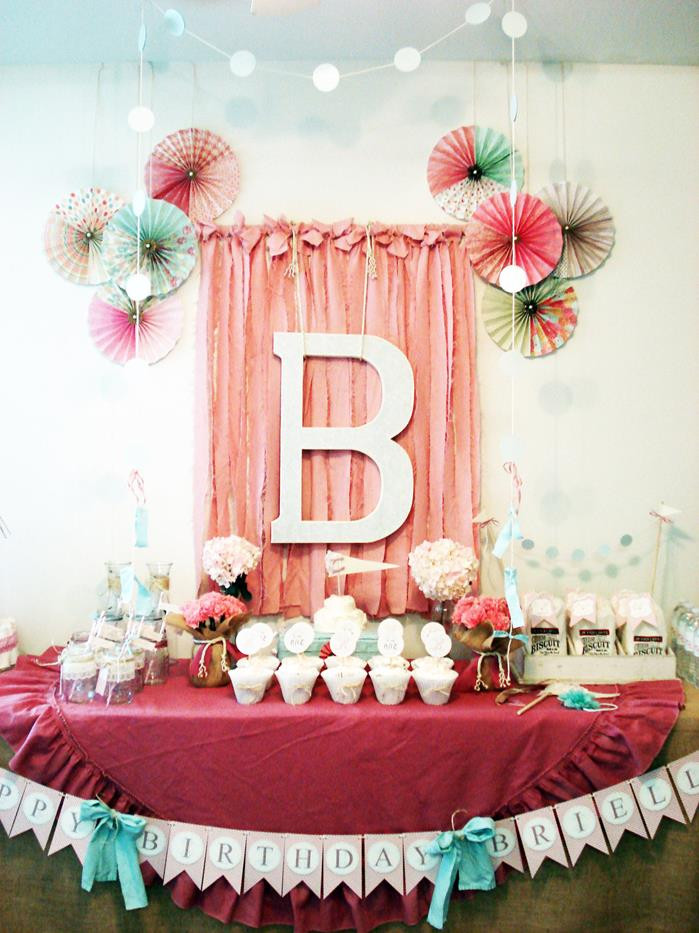 Birthday Decorations For Girls
 Kara s Party Ideas Vintage Chic 1st Girl Boy Birthday