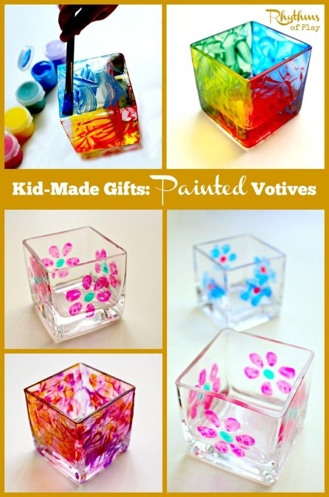 Birthday Gift Craft Ideas
 Painted Votives for Kids to Make