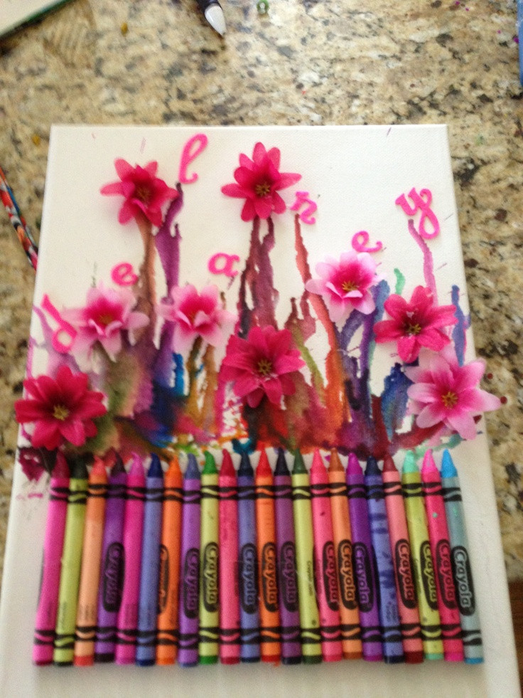 Birthday Gift Craft Ideas
 Melted Crayon Craft really cute girl s birthday t
