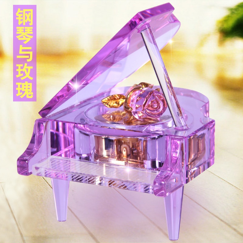 Birthday Gift For Girl
 Crystal rose piano music box music box girls birthday t