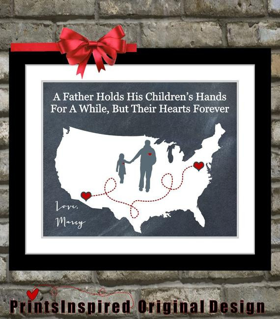 Birthday Gifts For Dad From Son
 Gift For Dad Birthday Distance Map Hearts Father by