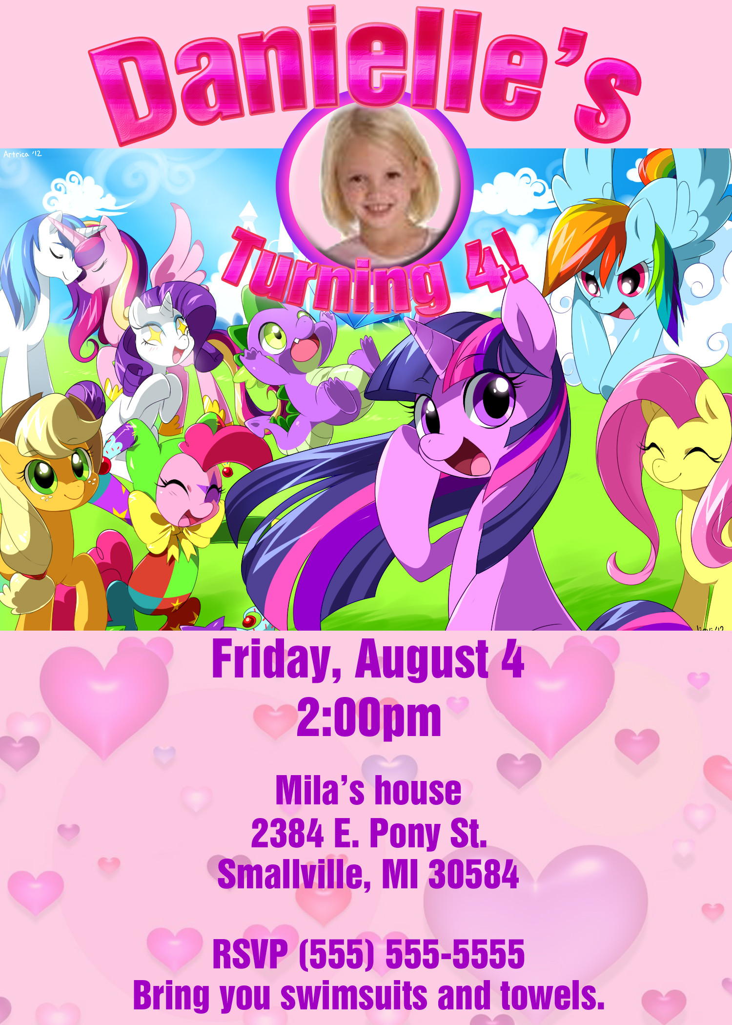 Birthday Invitation Online
 FREE Printable My Little Pony birthday invitations