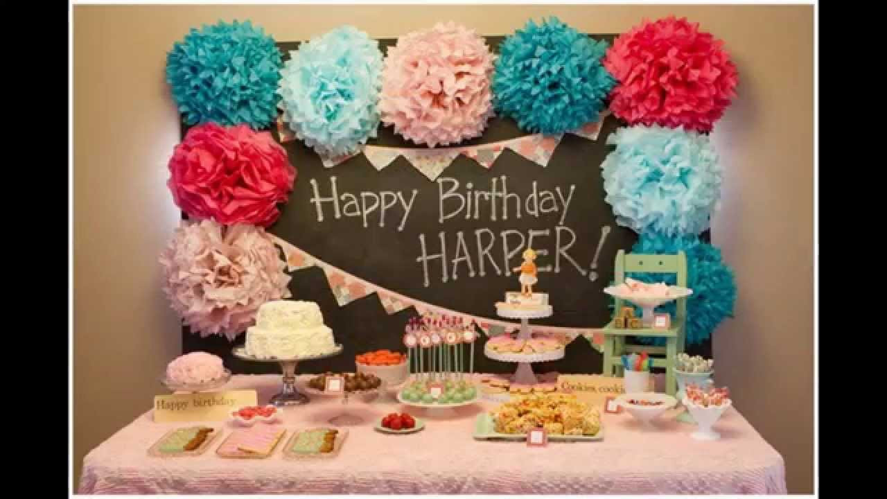 Birthday Party Decorations At Home
 Baby girl first birthday party decorations at home ideas