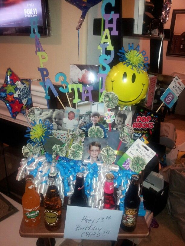 Birthday Party Ideas For 13 Year Old Boys
 Birthday basket for my 13 year old son o in 2019