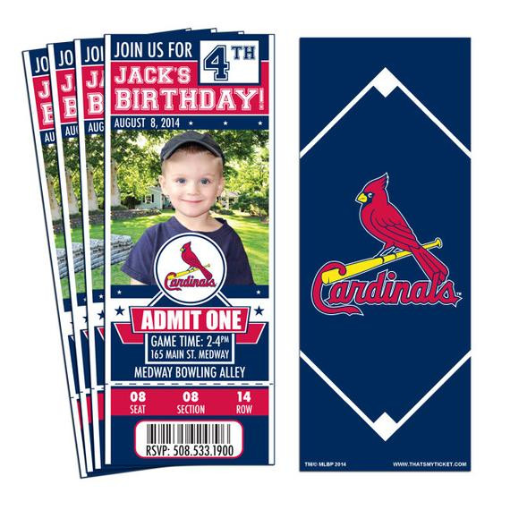 Birthday Party Ideas St Louis
 12 St Louis Cardinals Birthday Party Ticket by ThatsMyTicket