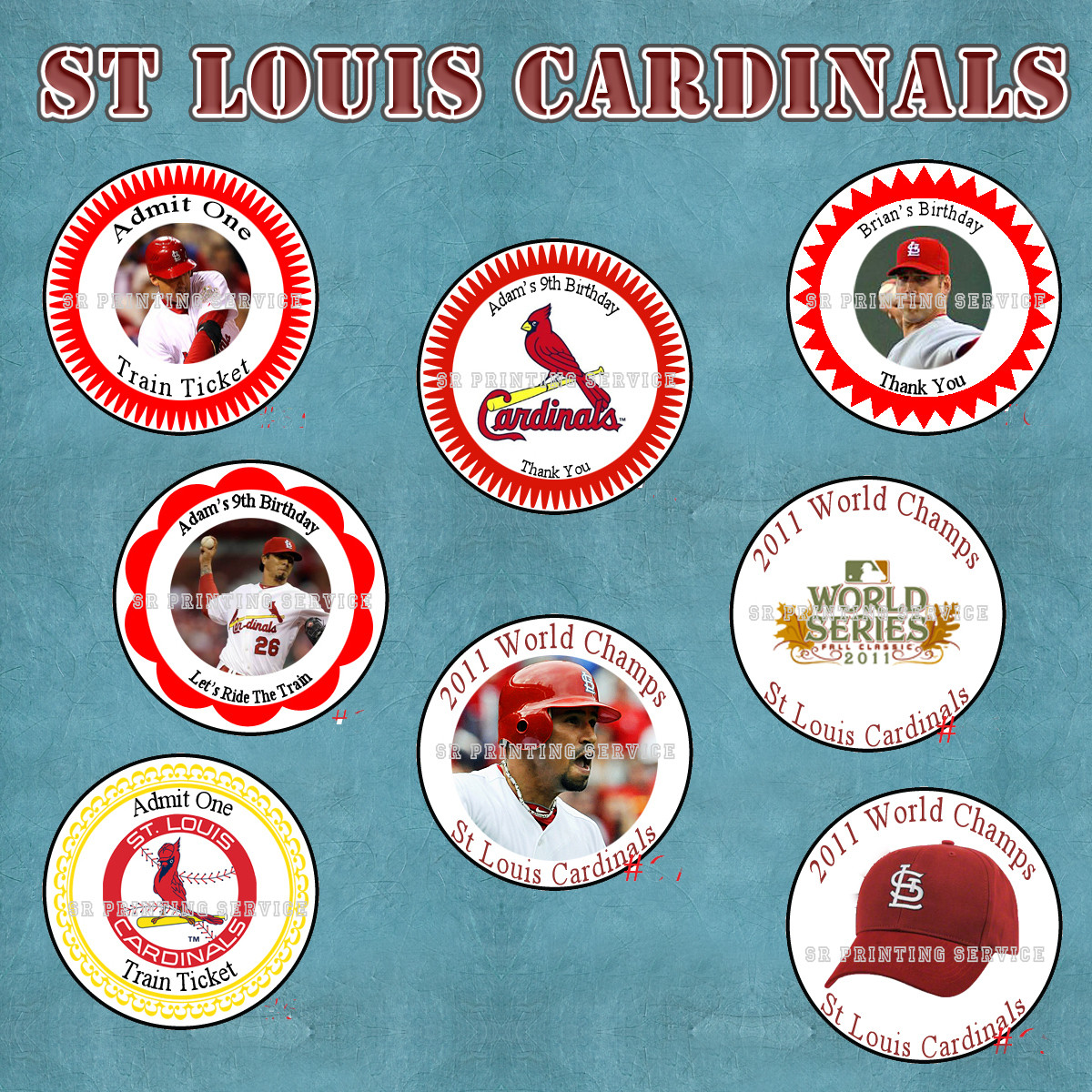Birthday Party Ideas St Louis
 St Louis Cardinals Baseball Birthday Stickers Personalized
