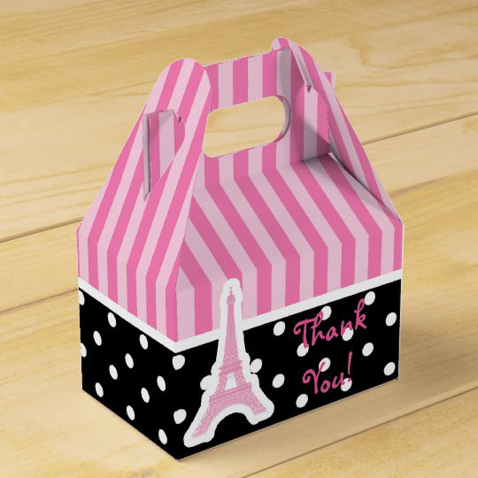 Birthday Party In A Box
 Paris Eiffel Tower Pink Birthday Party Favor Boxes