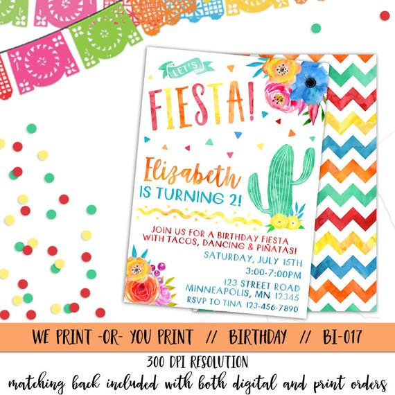 Birthday Party In Spanish
 Fiesta Invitation Fiesta Birthday Fiesta Invite Spanish