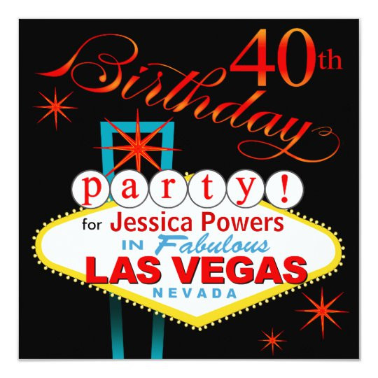 Birthday Party Las Vegas
 Las Vegas 40th Birthday Party Card
