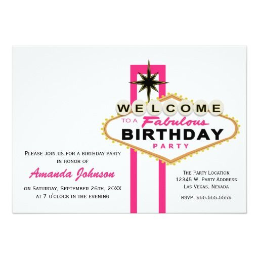 Birthday Party Las Vegas
 17 Best images about Las Vegas Birthday Party Invitations