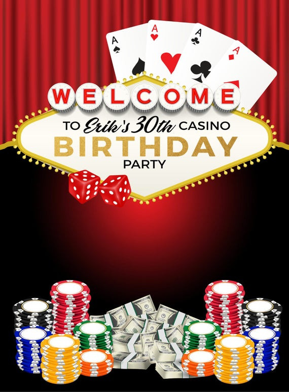 Birthday Party Las Vegas
 Custom Casino Las Vegas Birthday Celebration Backdrop