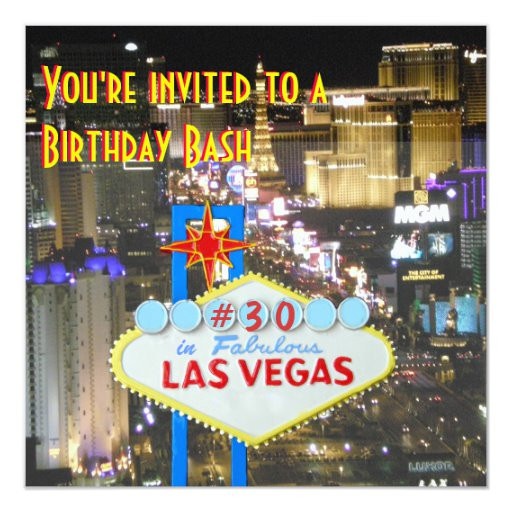 Birthday Party Las Vegas
 Las Vegas Party 30th Birthday Card