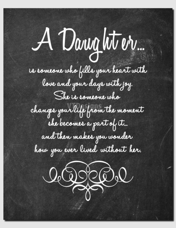 Birthday Quotes For Your Daughter
 Items similar to Gift for Daughter Daughter Print