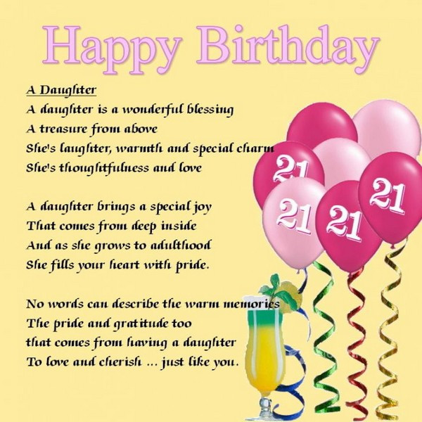 Birthday Wishes For 21 Year Old
 Top 70 Happy Birthday Wishes For Daughter [2020]