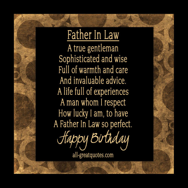 Birthday Wishes For Father In Law
 Famous Quotes About Father In Laws QuotesGram