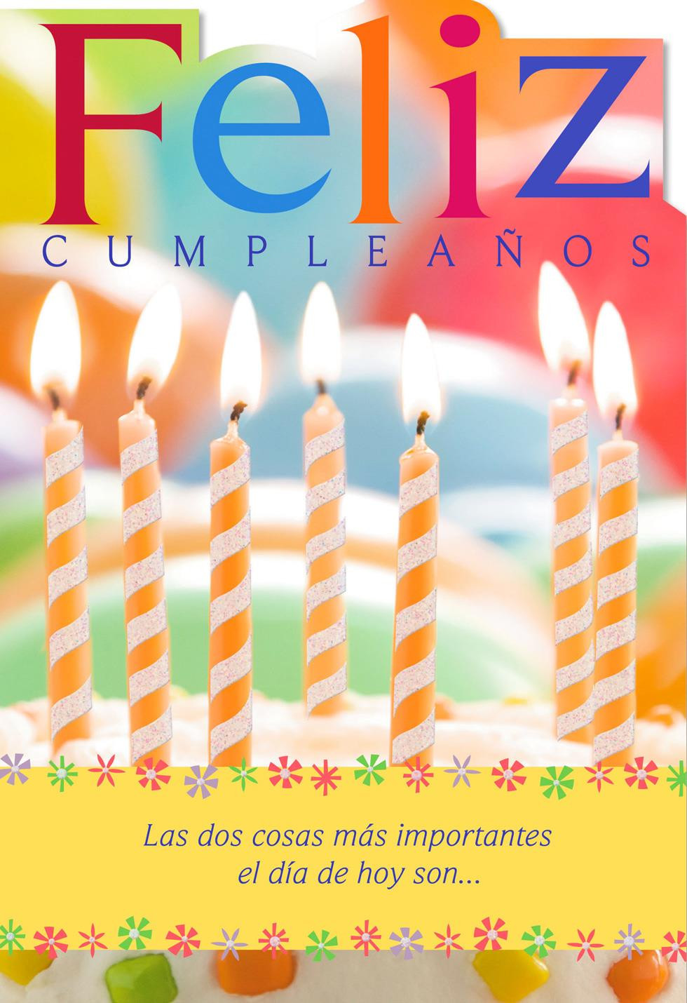 Birthday Wishes Spanish
 Candles Spanish Language Religious Birthday Card