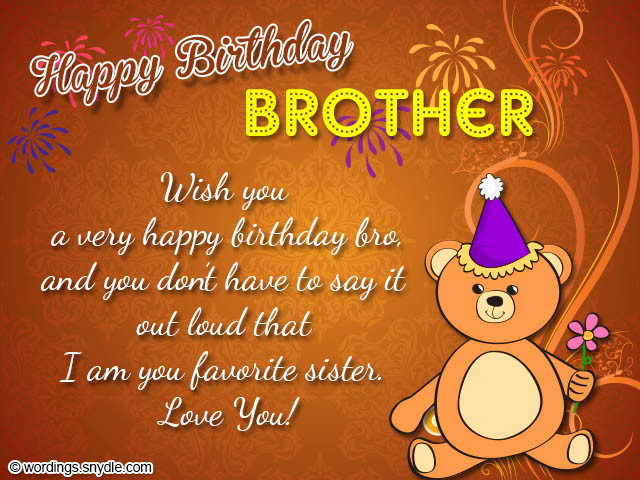 Birthday Wishes To My Brother
 Happy Birthday Wishes Poem for Brother