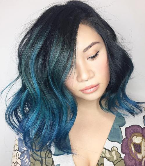Black And Blue Hairstyles
 40 Fairy Like Blue Ombre Hairstyles
