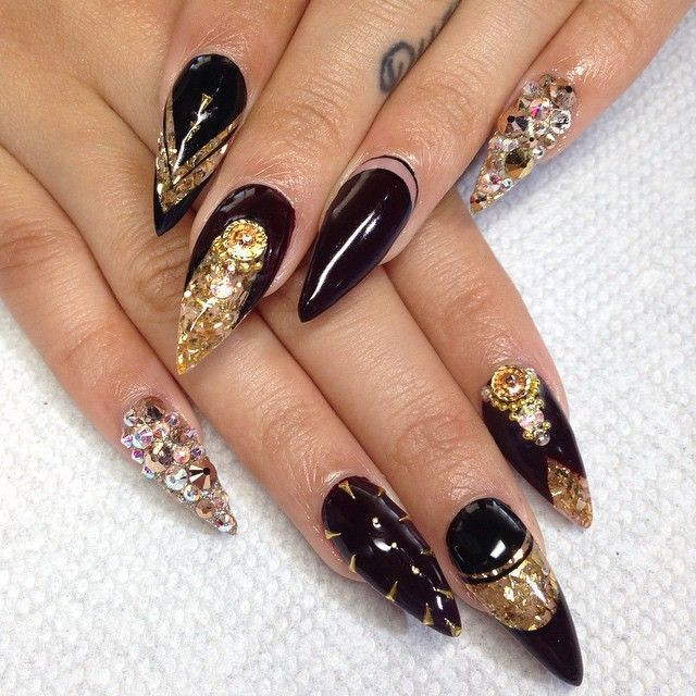 Black And Gold Nail Ideas
 Pin on nails