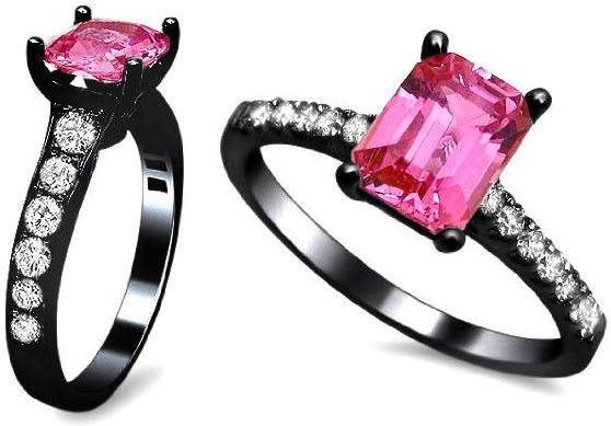 Black And Pink Wedding Rings
 Black and pink wedding rings – Chooz e