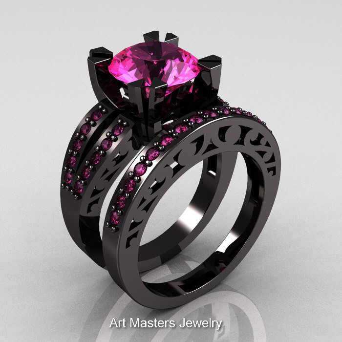 Black And Red Wedding Ring Sets
 ClassicEngagementRing Blog Modern Vintage 14K Black