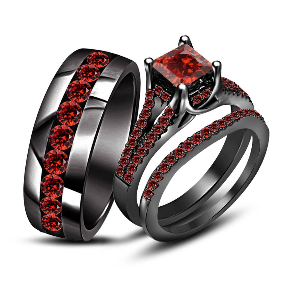 Black And Red Wedding Ring Sets
 15 of Black And Red Wedding Bands
