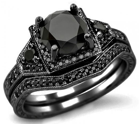 Black Diamond Wedding Ring Sets
 Glamour and Cheap Black Diamond Wedding Ring Sets for